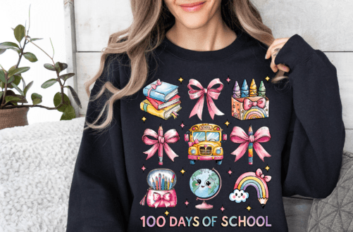 100 Days of School Rainbow Pencil Transfer