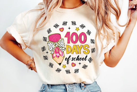 100 Days of School Coquette Transfer