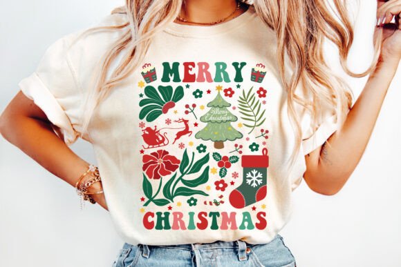 Boho Floral Merry Christmas