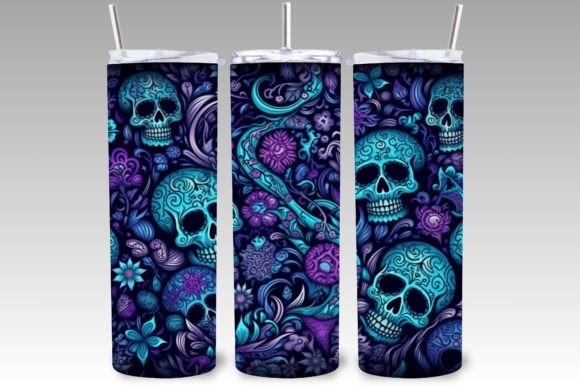 Vibrant Sugar Skull Print